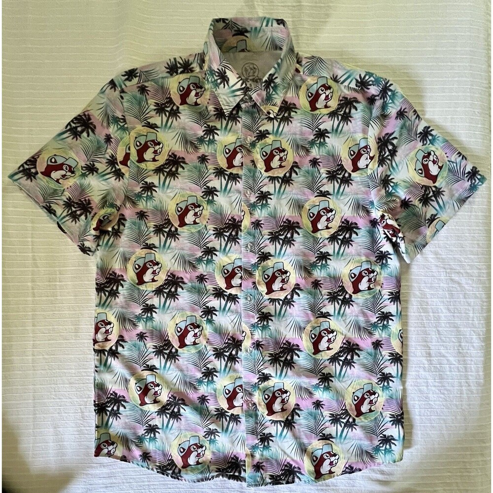 Buc-ee's Men’s Buttondown Shirt - Miami vibes - Tropical - Size Small